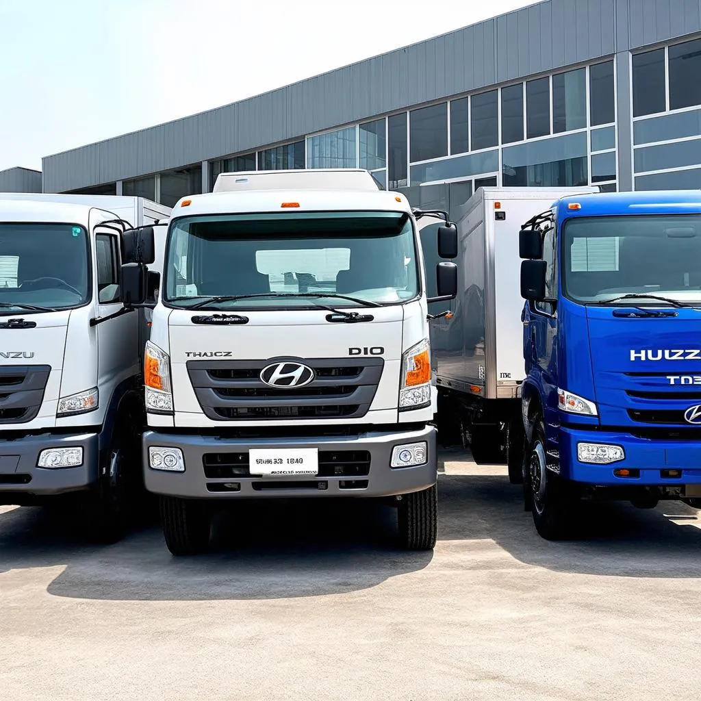 Ảnh Xe Tải Khối D12 Của Các Hãng Hyundai, Hino, Isuzu Và Thaco