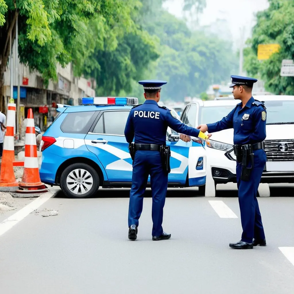 Cảnh sát giao thông tuần tra