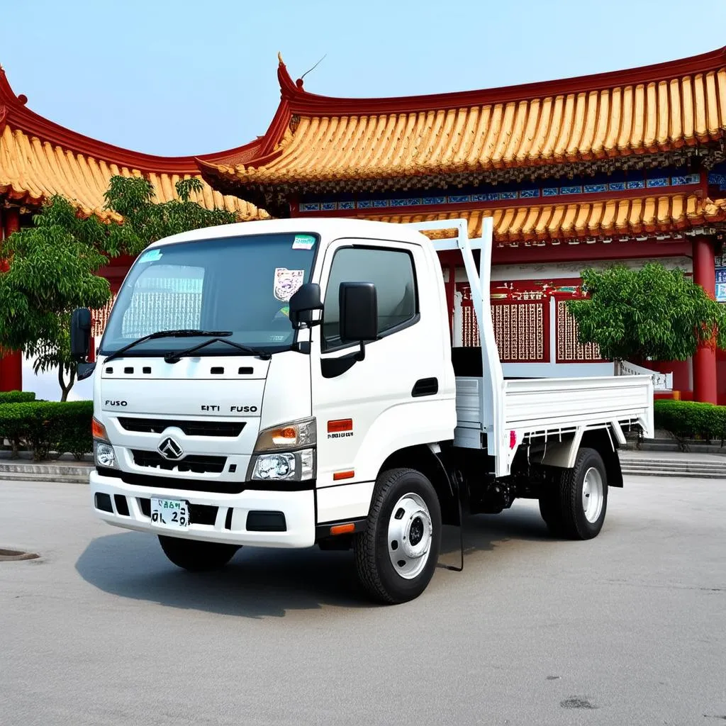 Fuso Canter Xe tải van màu trắng