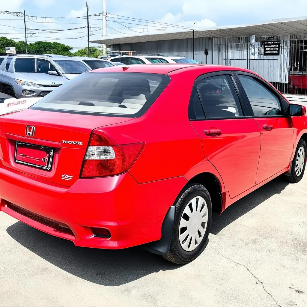 Honda City cũ màu đỏ