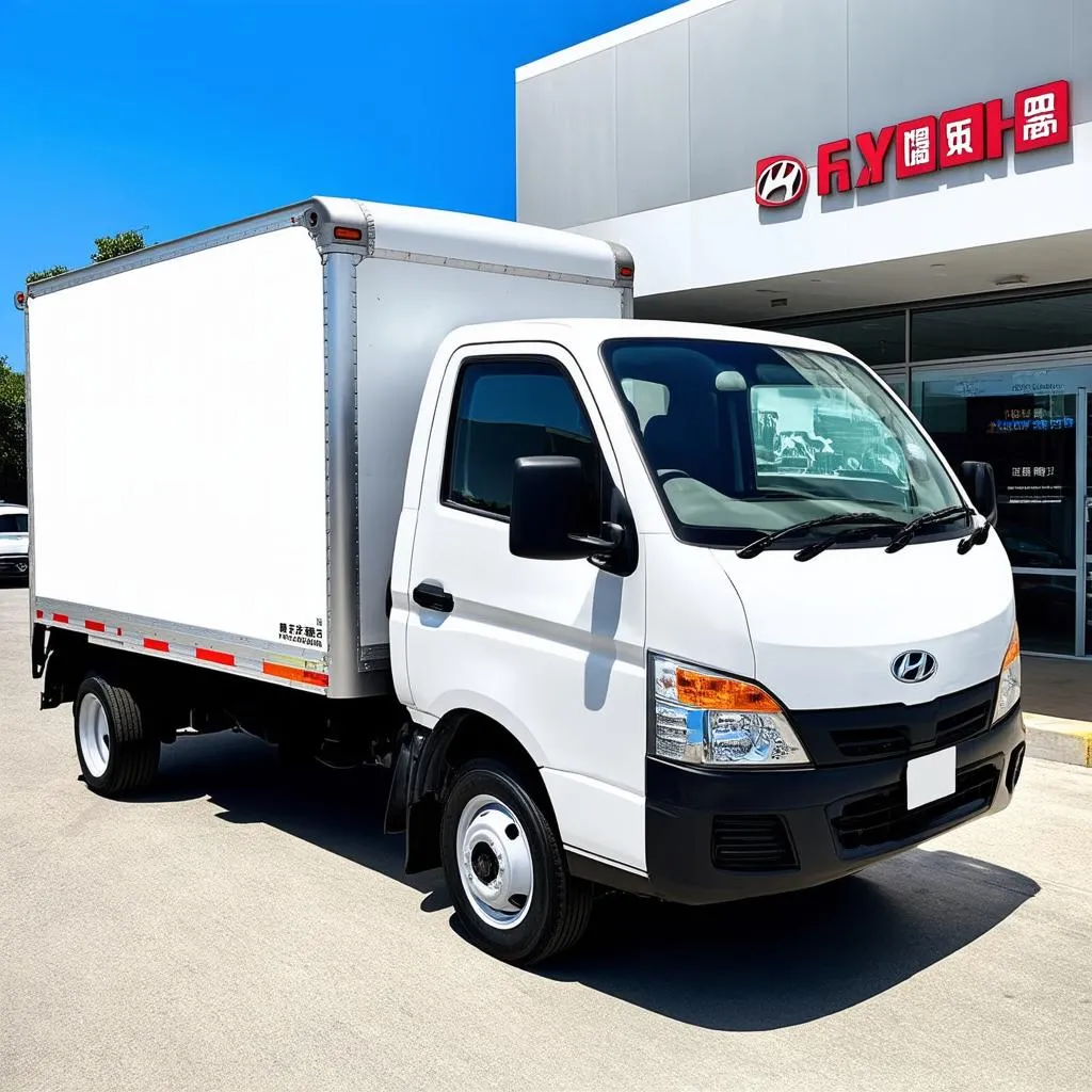 Hình ảnh chiếc Hyundai H100 Vector đang giao hàng