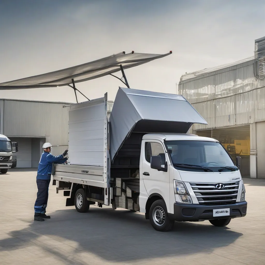 Hyundai H150 mui bạt cho hàng hóa lên xe