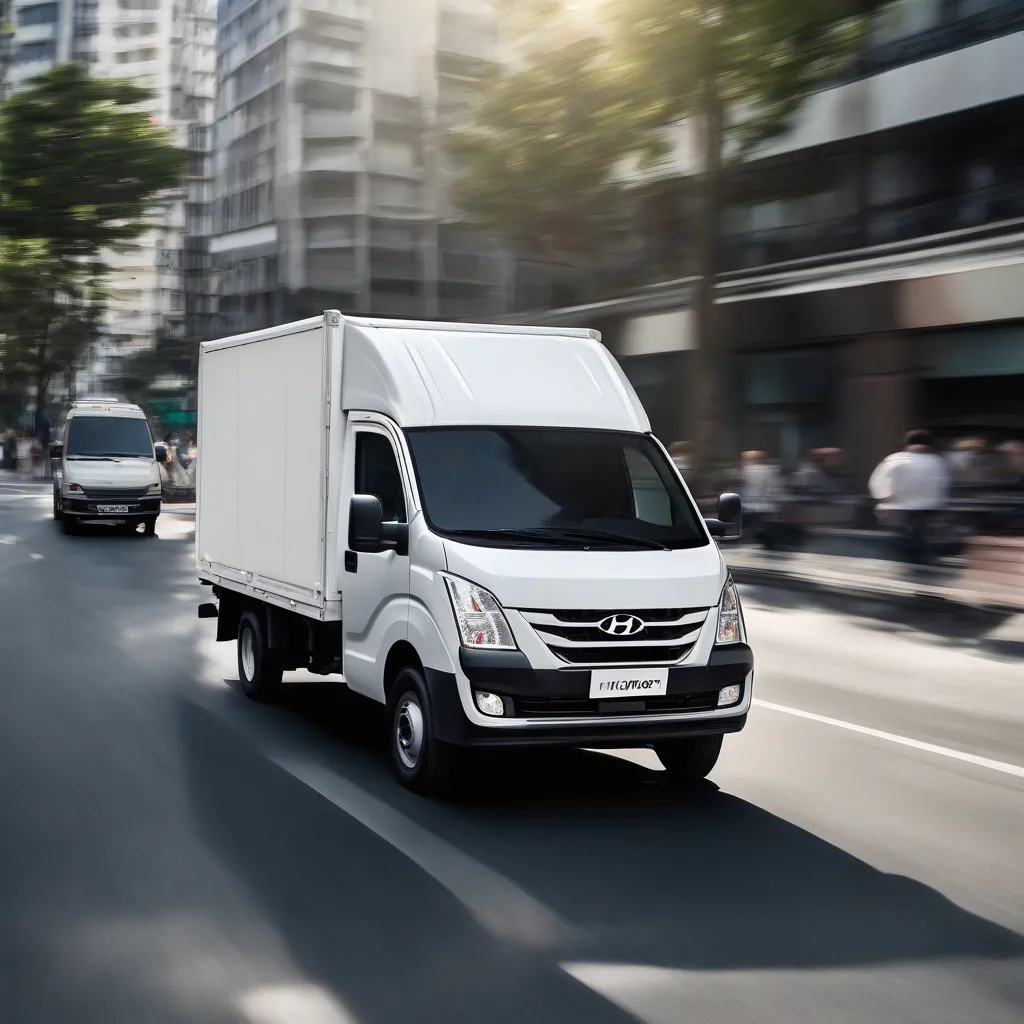 Hyundai H150 mui bạt trên đường phố