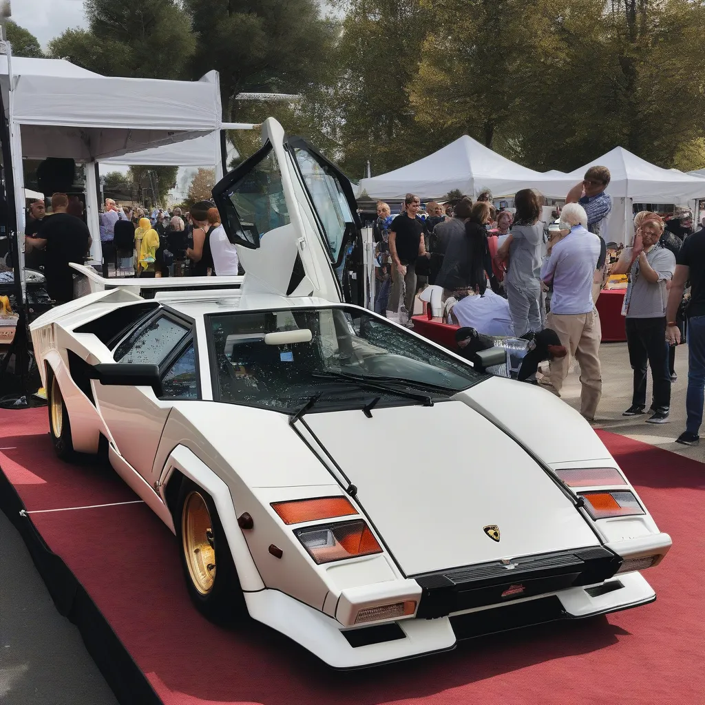 Siêu xe Lamborghini Countach trắng