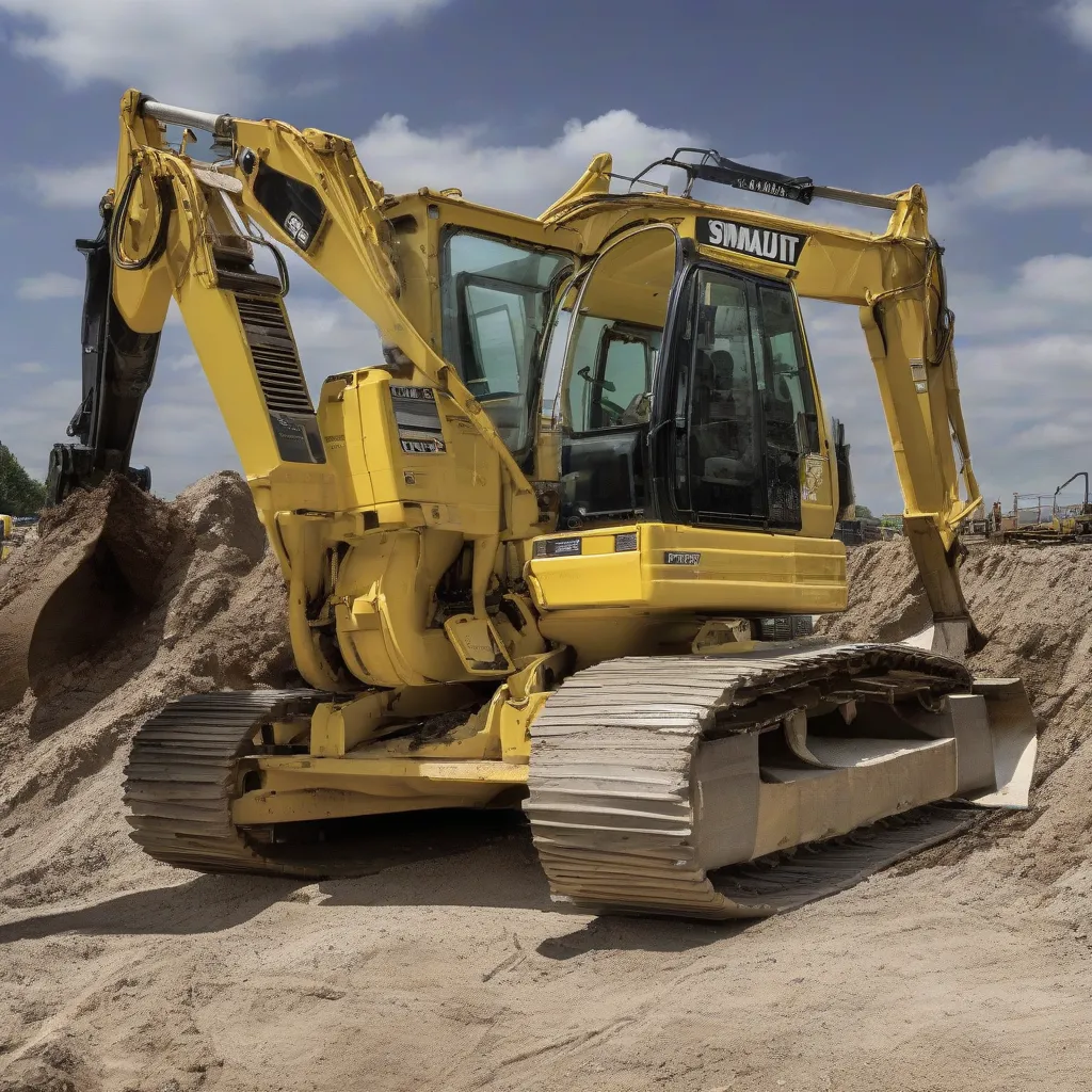 Máy xúc Komatsu 50 hoạt động tại công trường