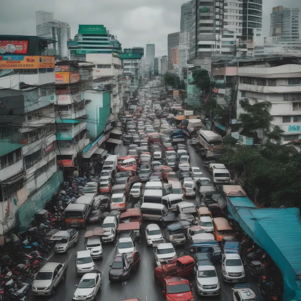 Ngã ba Cửu Long giờ cao điểm