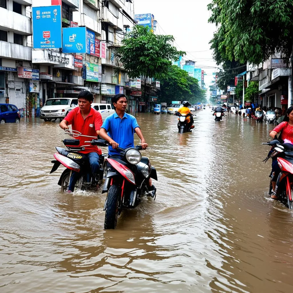 Hình ảnh ngập nước ở TPHCM