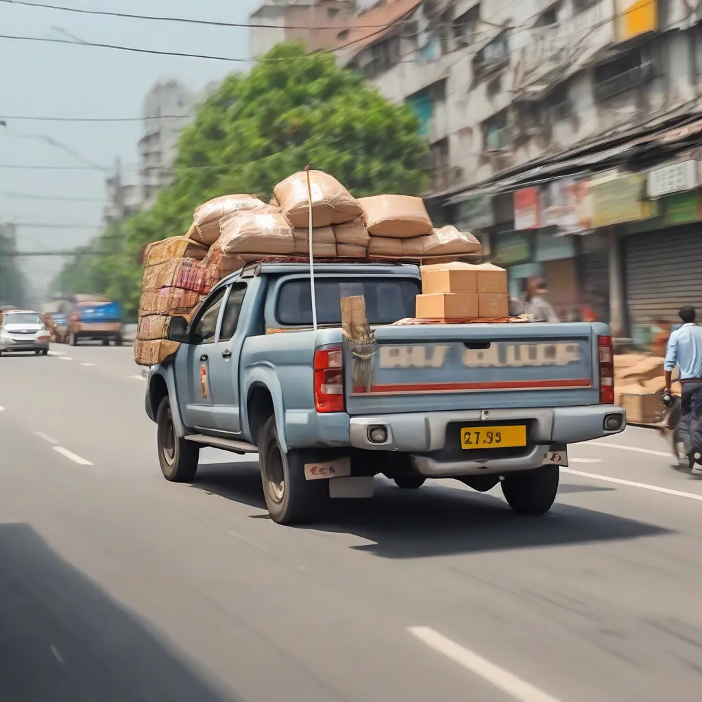 Hình ảnh minh họa về việc chở hàng quá tải trọng cho phép