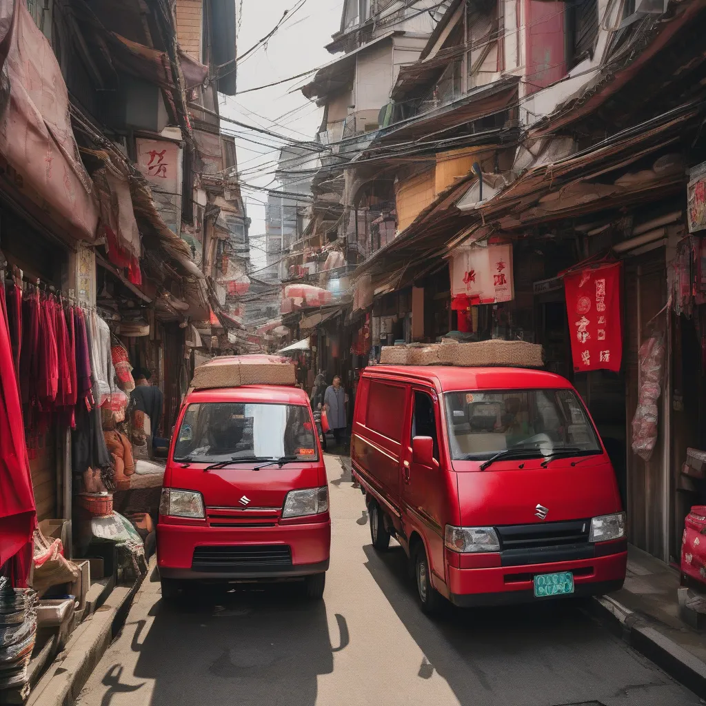 Suzuki Blind Van di chuyển trong ngõ nhỏ