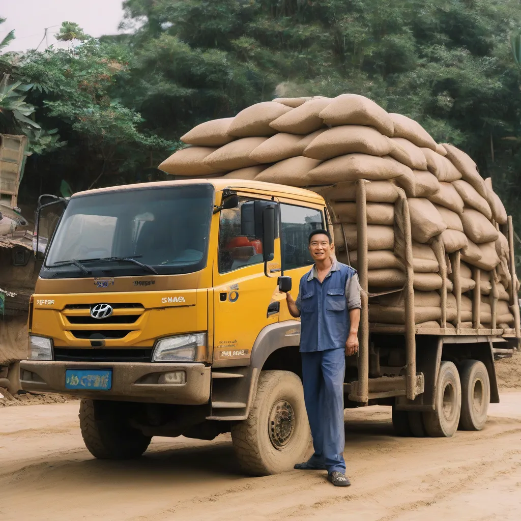 Tài xế xe Hyundai chở cát