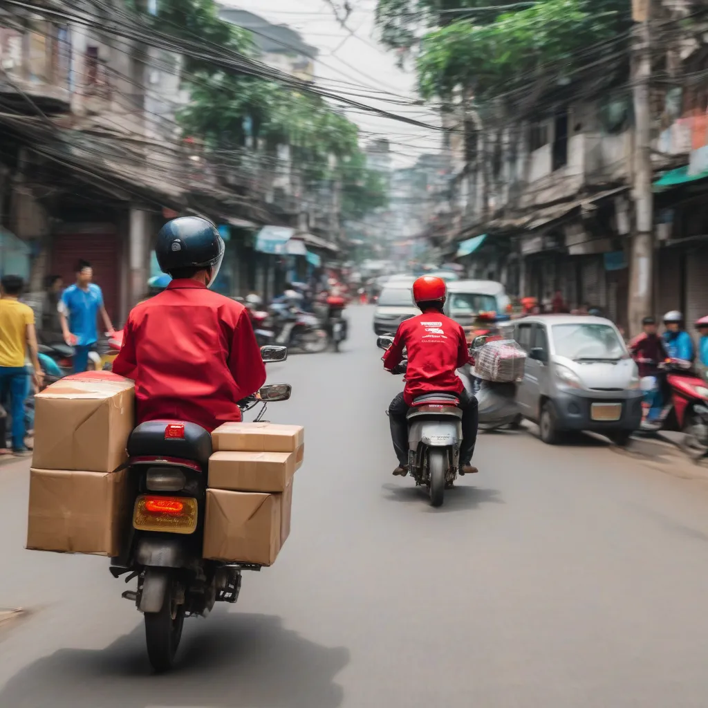 Tài xế Lalamove đang giao hàng