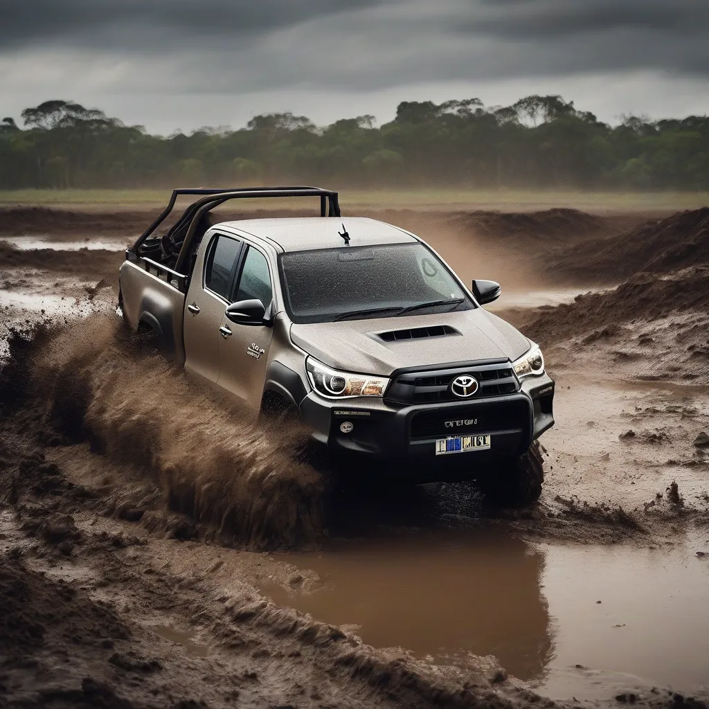 Toyota Hilux vượt địa hình