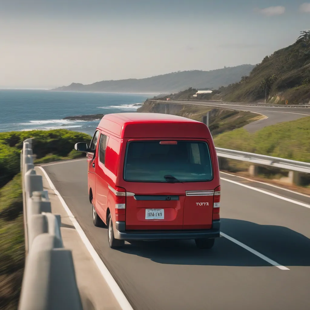 Toyota Van on the road