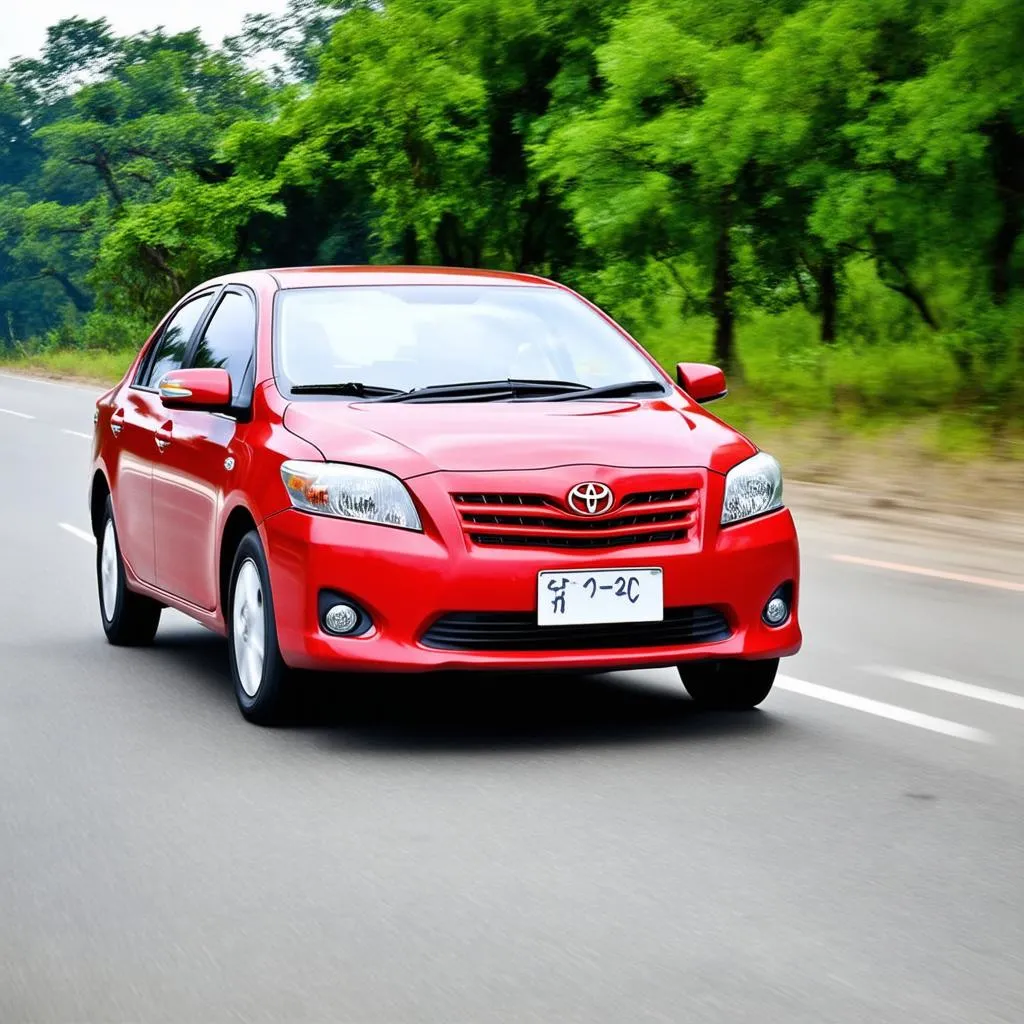 Toyota Vios màu đỏ nổi bật