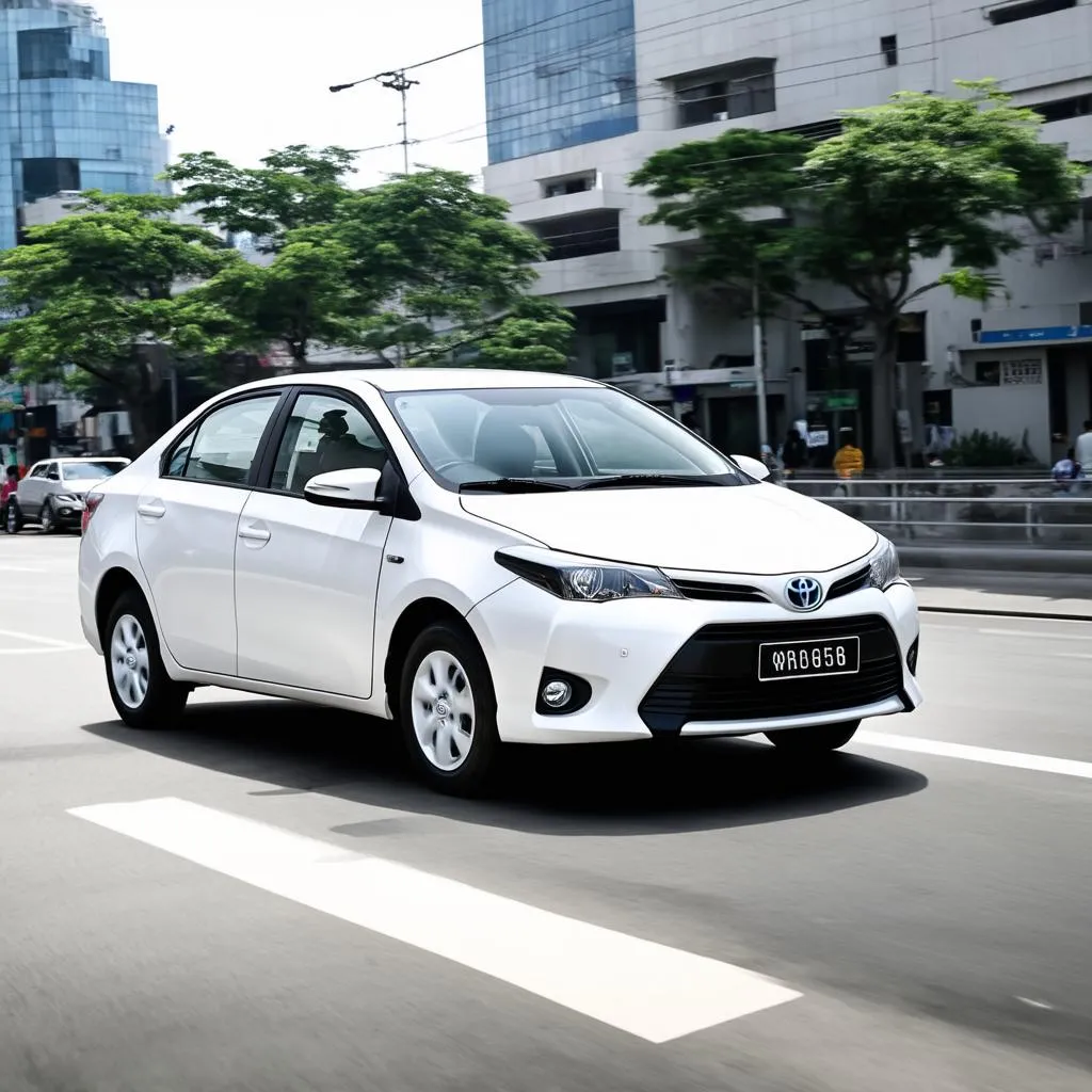 Xe Toyota Vios màu trắng