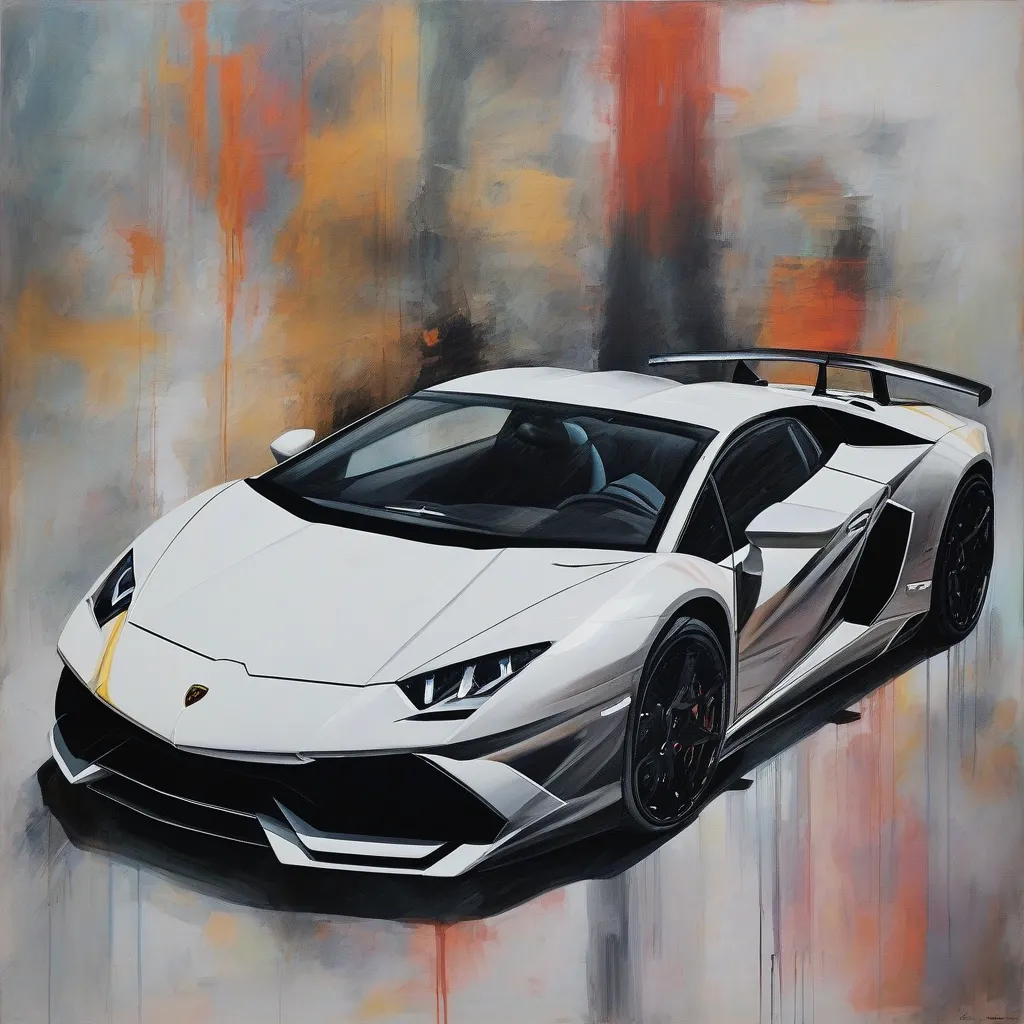 Tranh vẽ ô tô Lamborghini