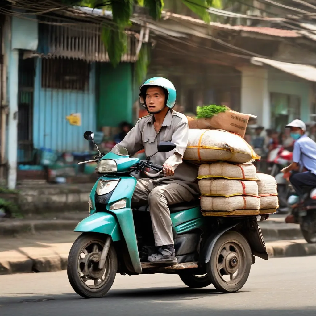 Xe ba gác chở hàng