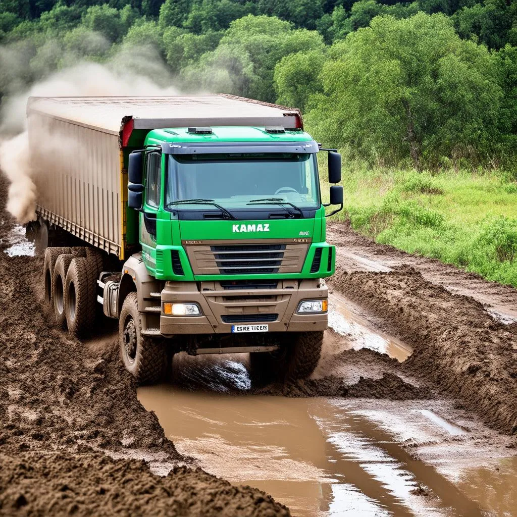 Xe ben Kamaz vượt địa hình