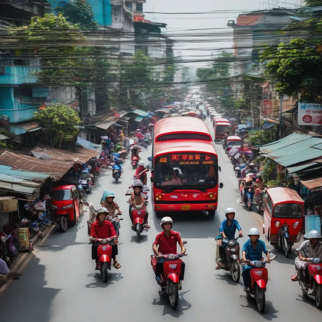 Xe buýt 4 bánh giao thông đô thị