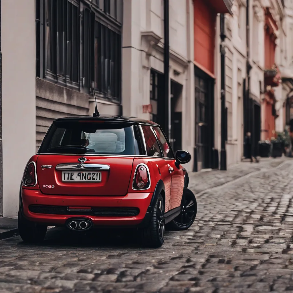 Xe Mini Cooper màu đỏ