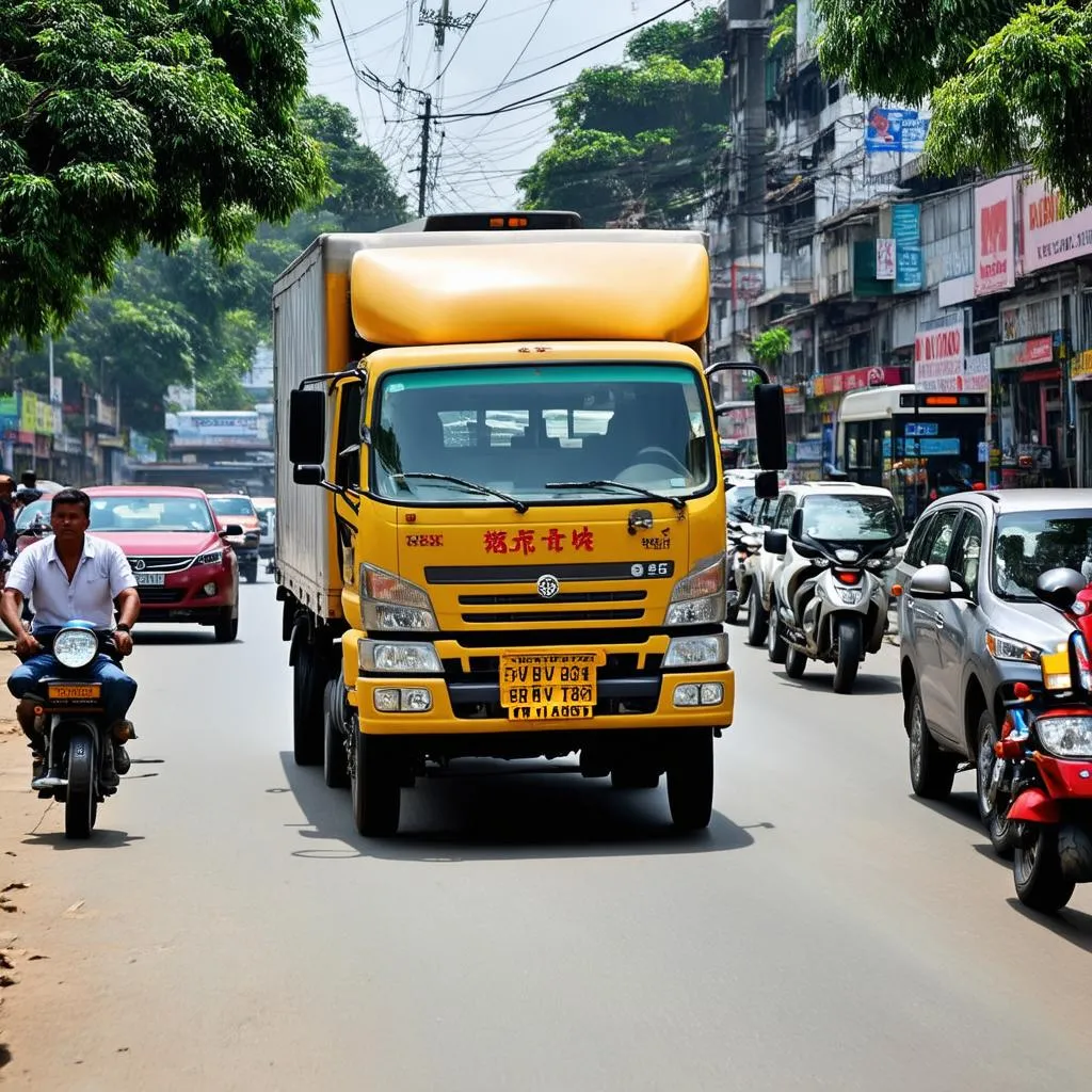 Xe tải biển số màu vàng