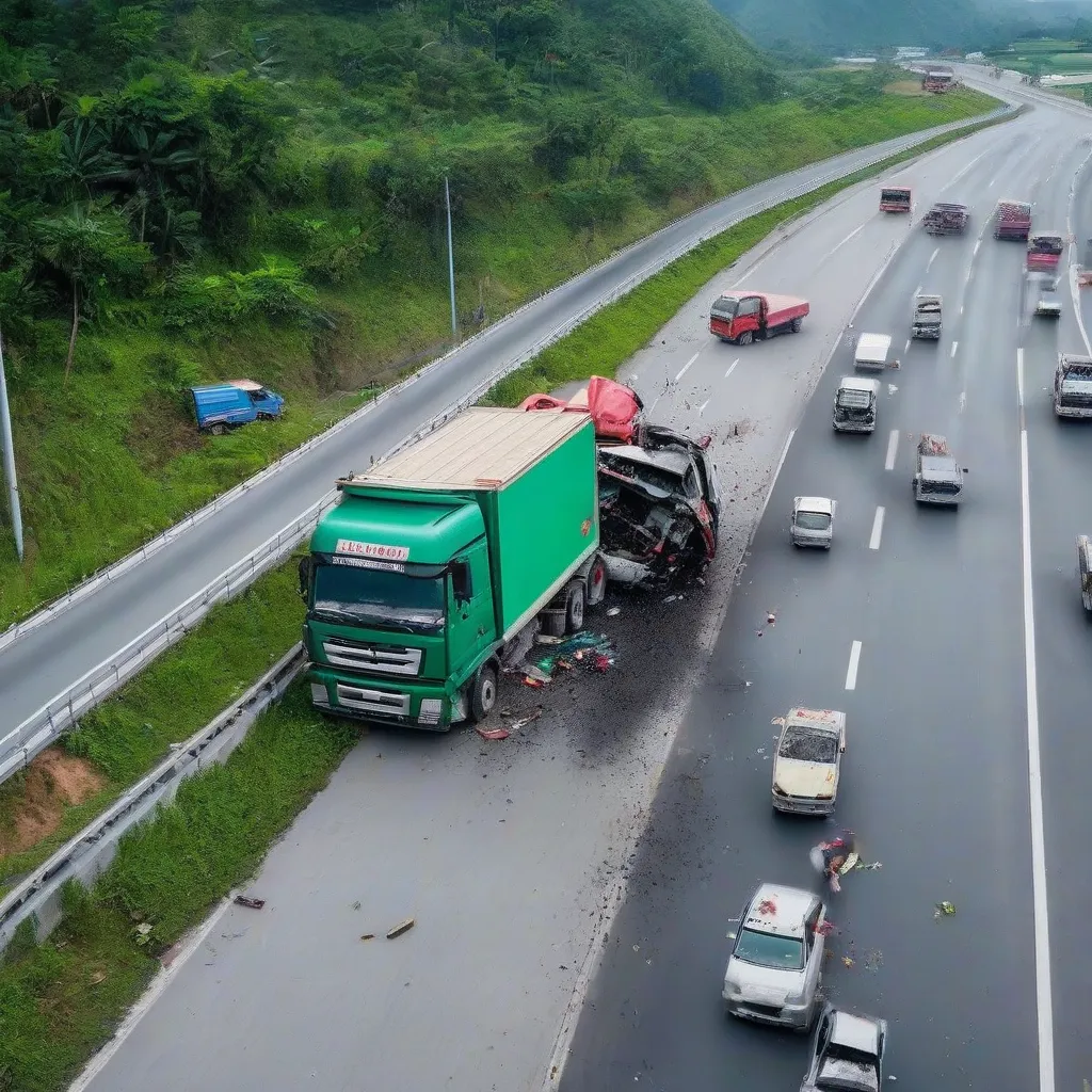 Hình ảnh vụ tai nạn xe tải ở Hải Dương