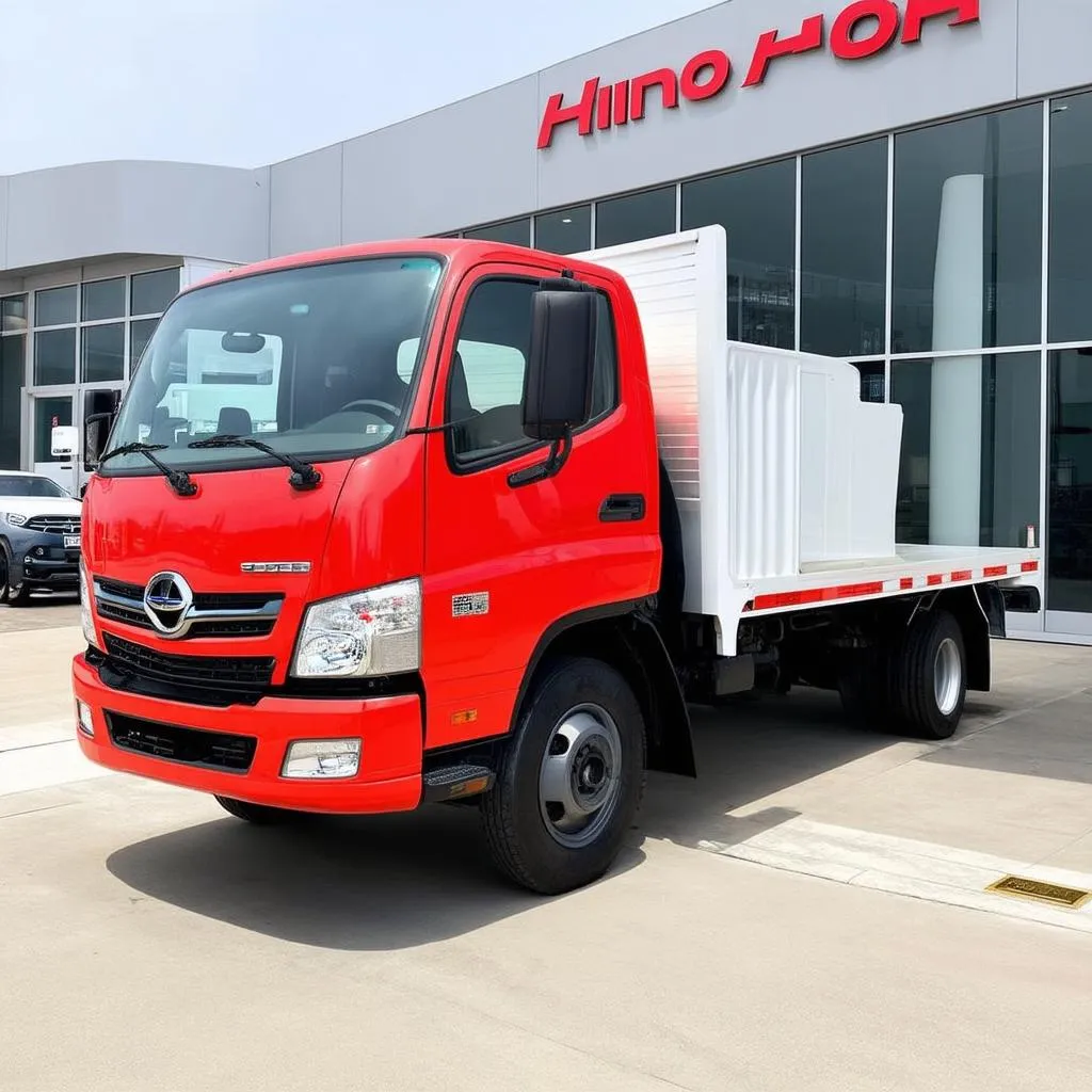 Xe tải Hino đậu trước showroom