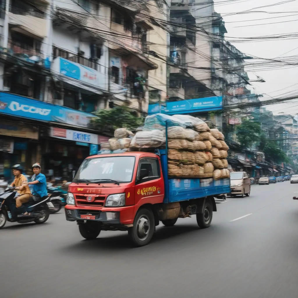 Xe tải TMT 990kg di chuyển trong thành phố