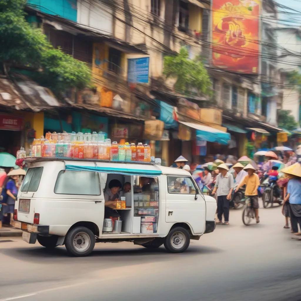 Xe tải van bán trà đá