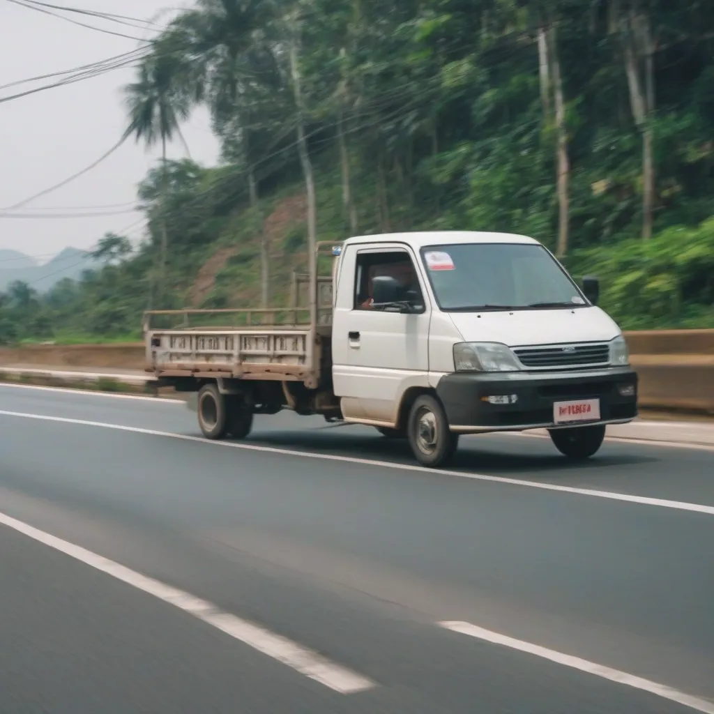 Xe tải van di chuyển trên đường