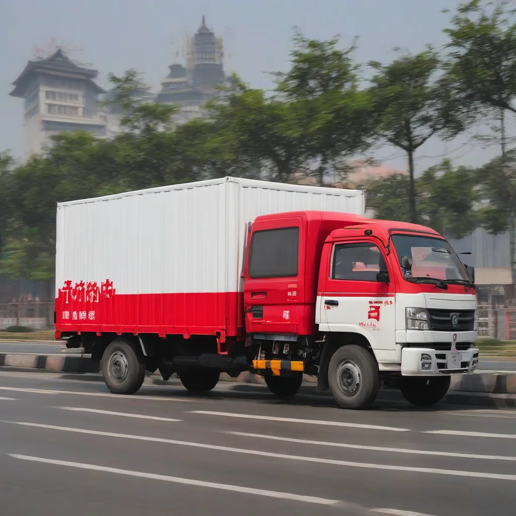 Xe tải van Dongfeng vận chuyển hàng hóa