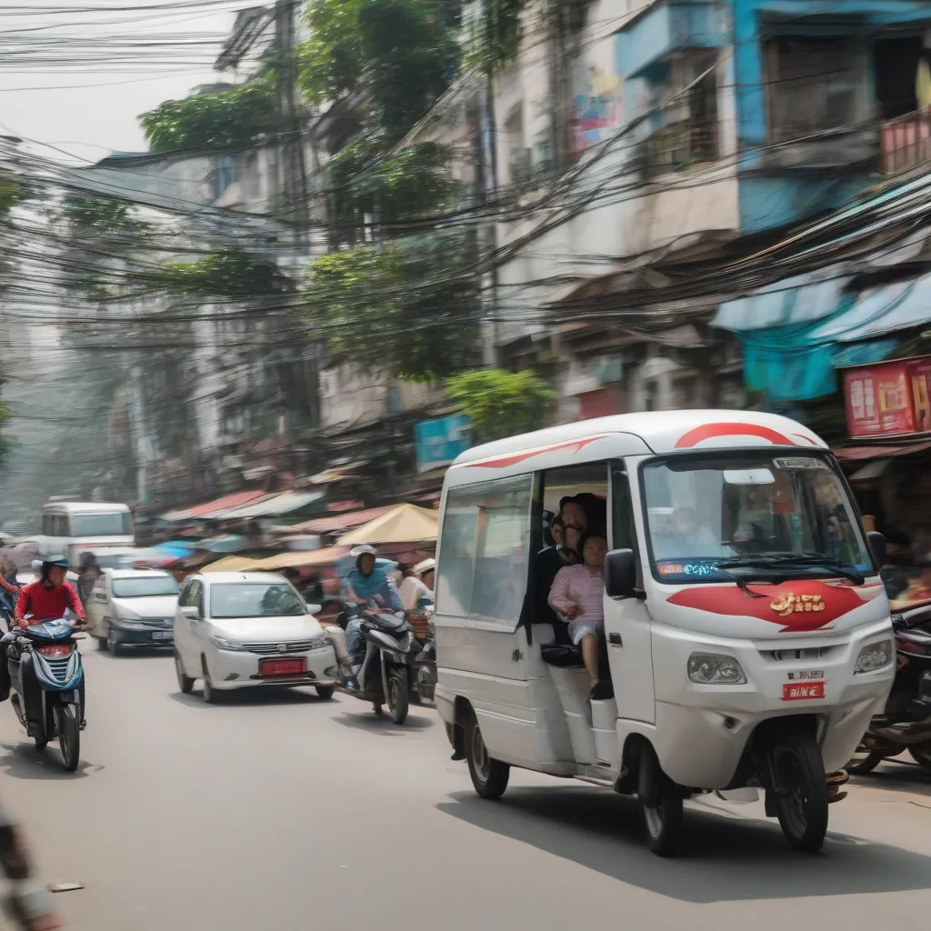 Xe tải van Dongben X30 trên đường phố Hà Nội