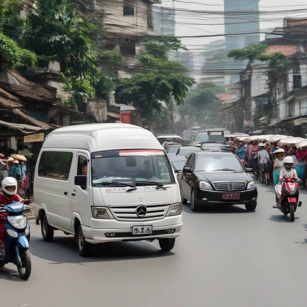 Xe tải van Dongben X30 vượt mặt xe Mercedes