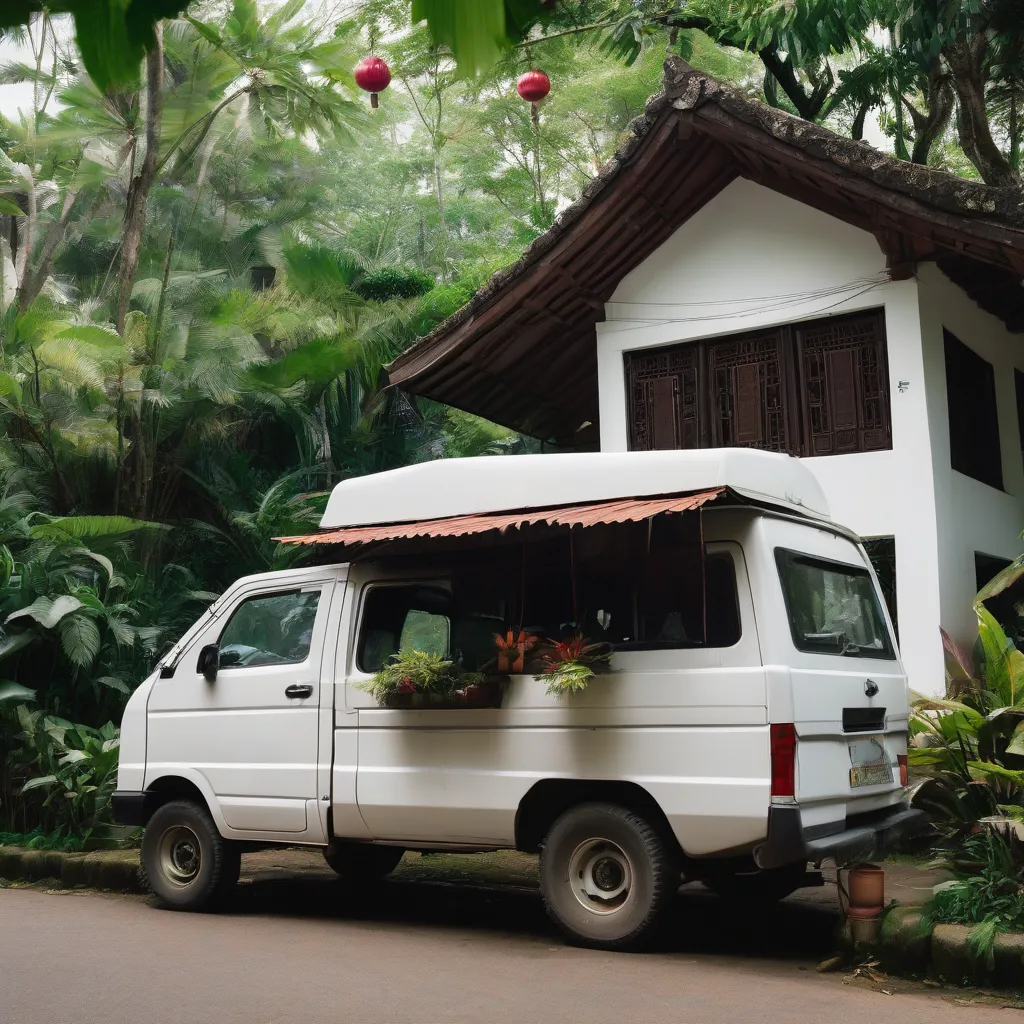 Xe tải van màu trắng