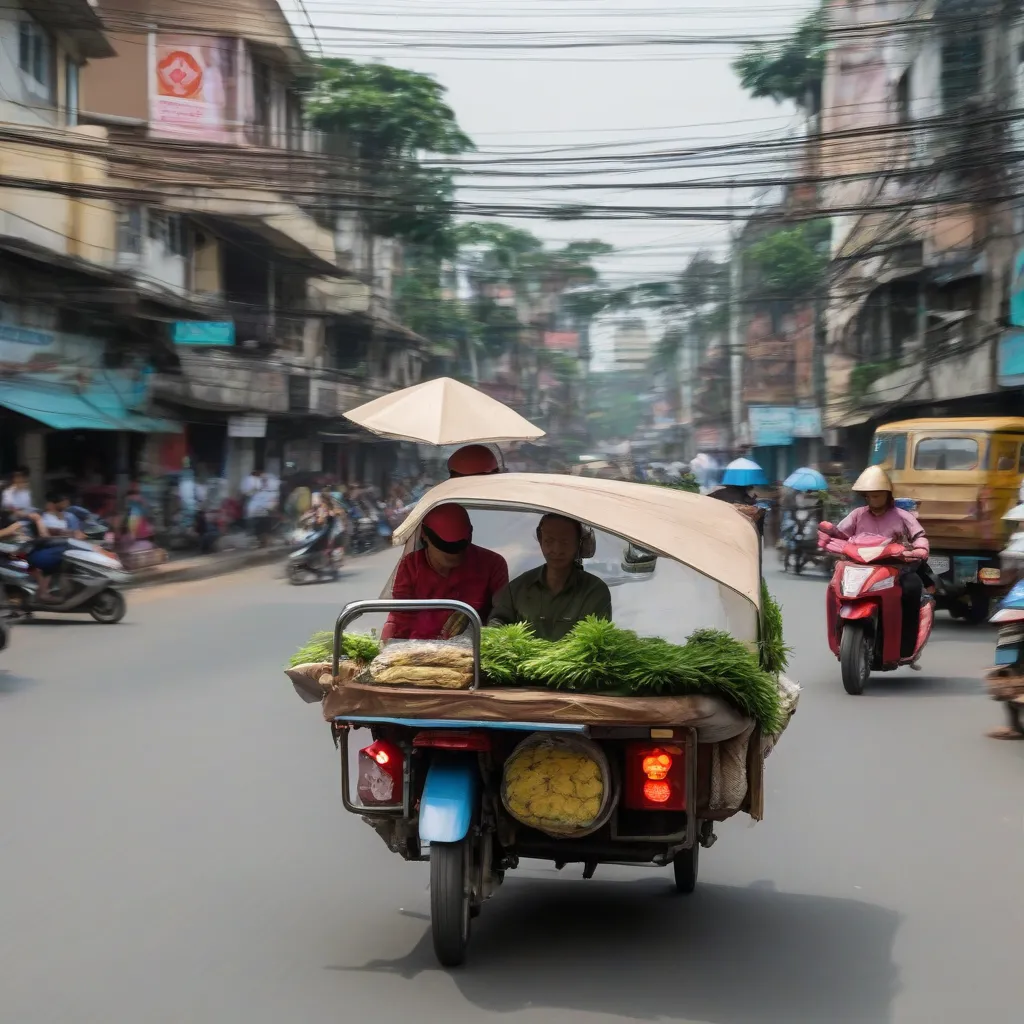 Xe tự chế 3 bánh chở hàng