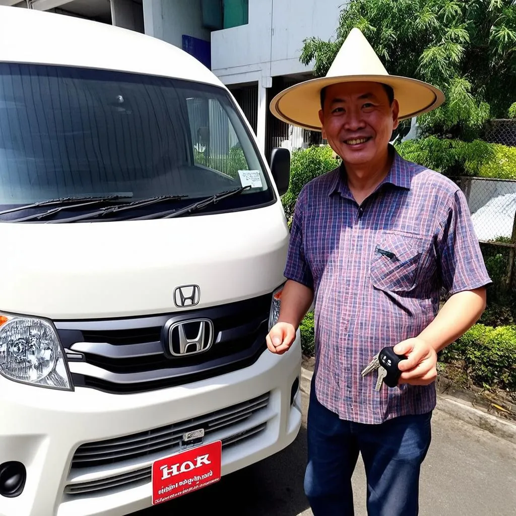 Anh Ba nhận xe tải van Honda