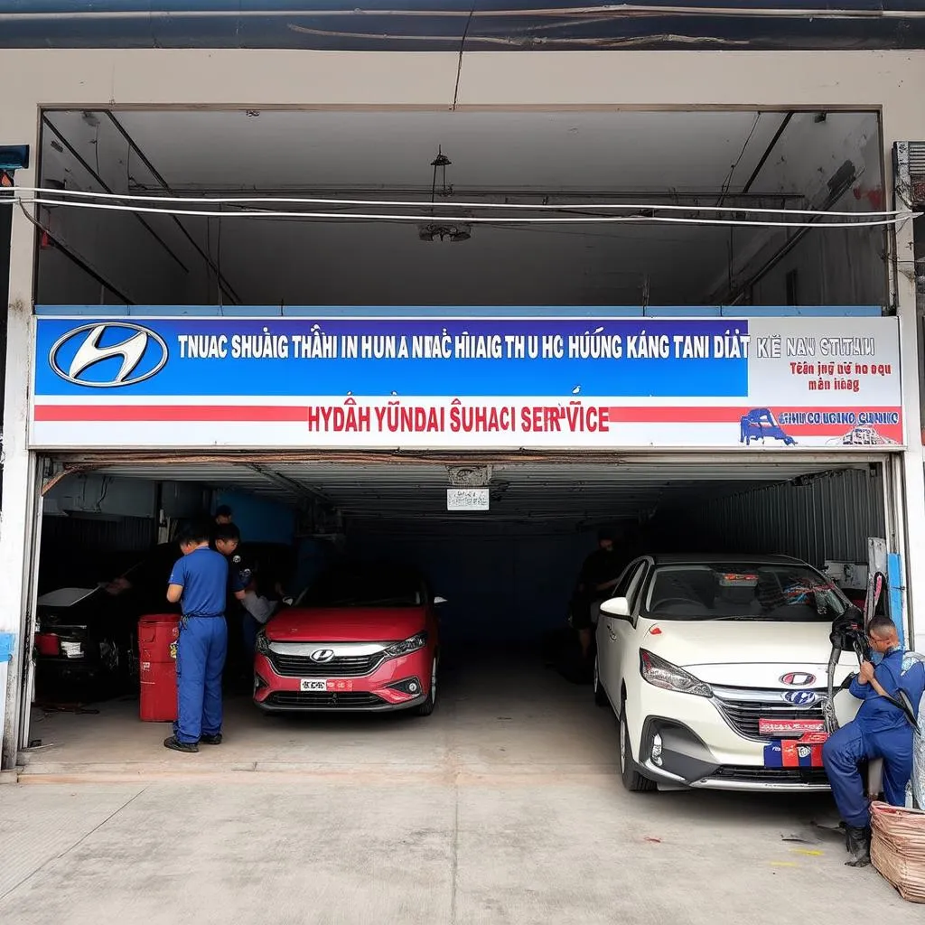 Khu vực tiếp nhận dịch vụ bảo hành, sửa chữa xe tải Hyundai