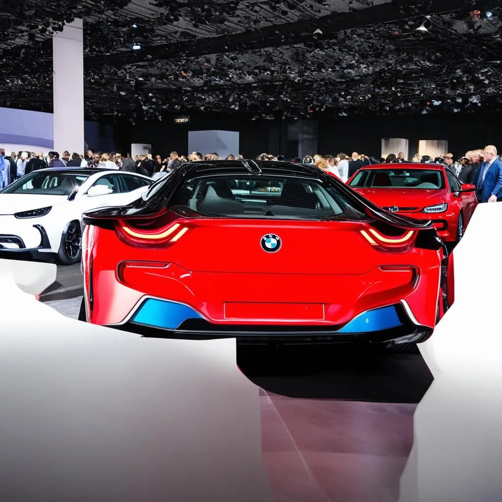 Siêu xe BMW i8 màu đỏ nổi bật