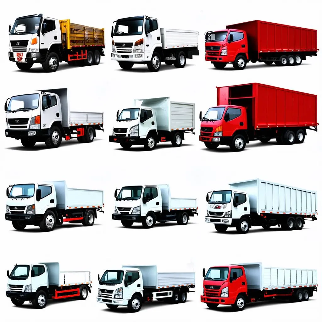 Different truck models offered by Xe Tai Van