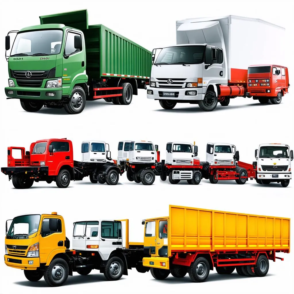 Various truck models in Vietnam