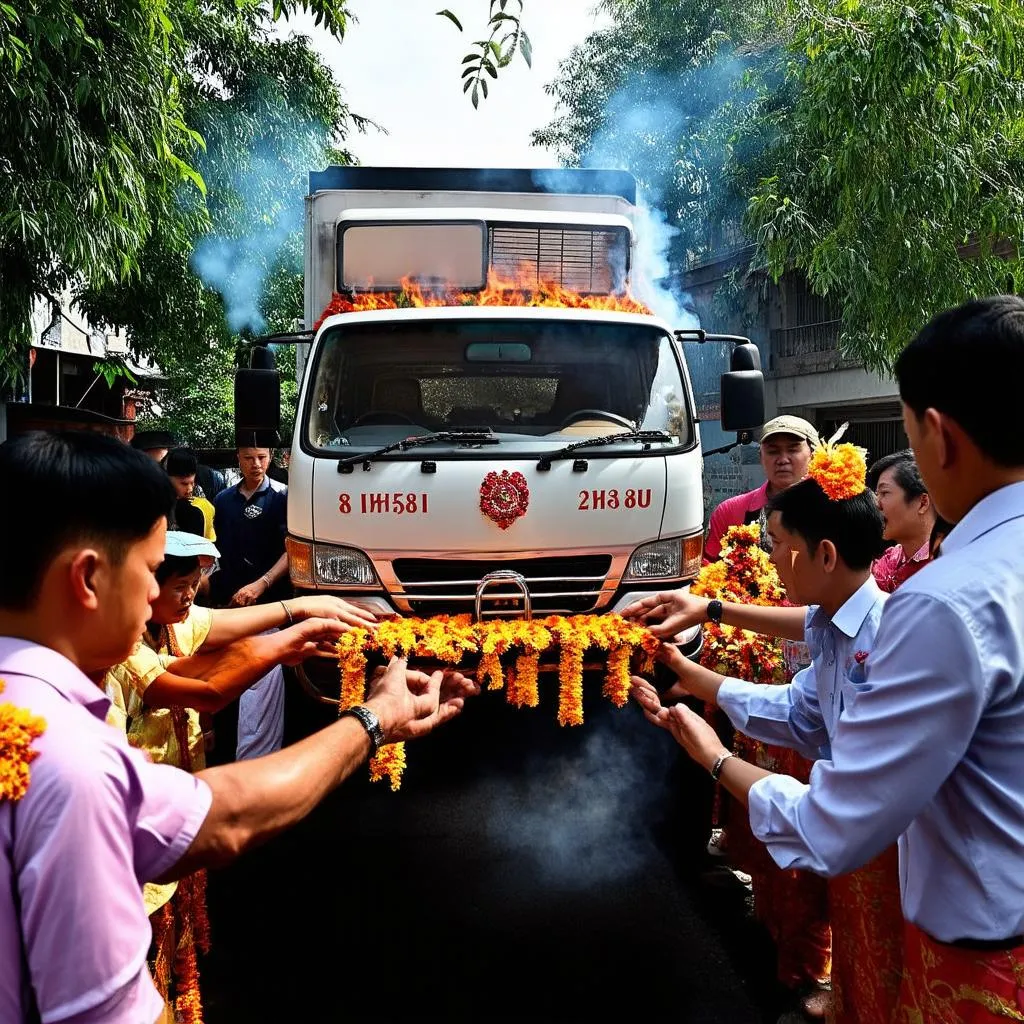 Cúng xe tải mới