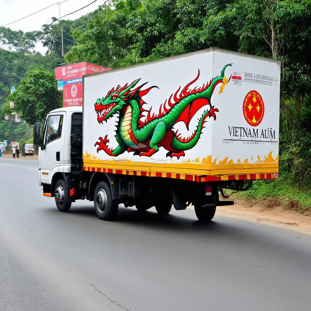 Dán decal xe tải Hino hợp phong thủy