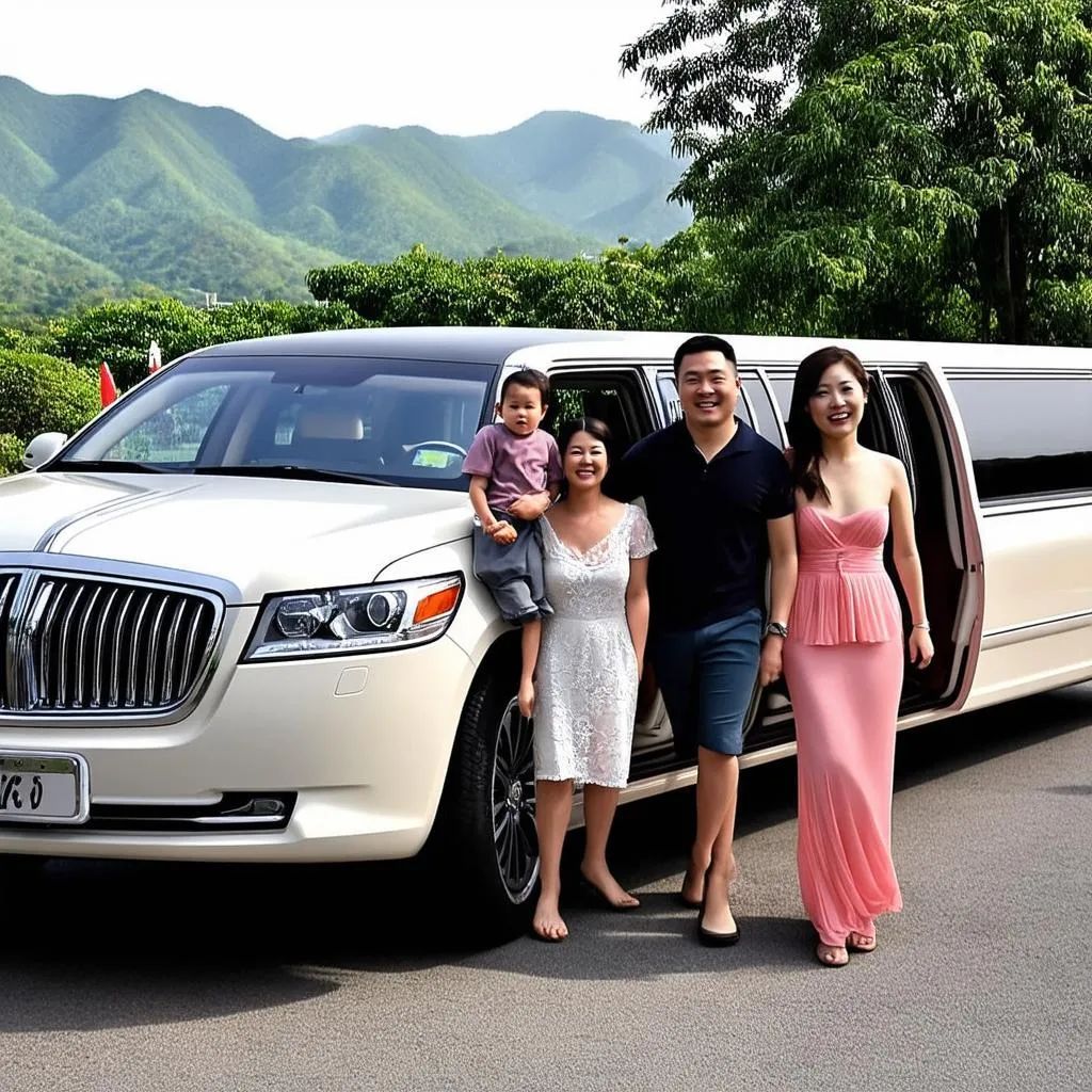 Gia đình đi chơi Tam Đảo bằng xe limousine