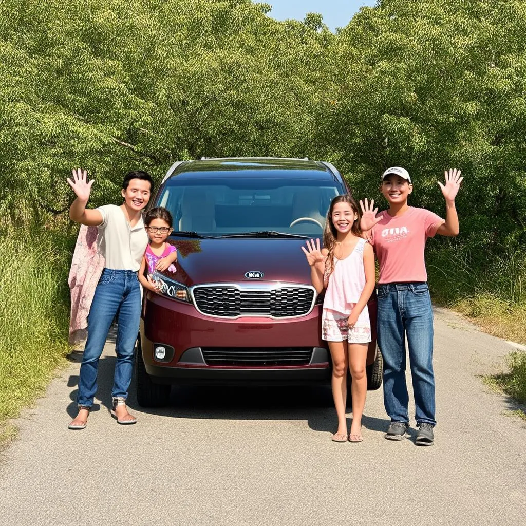 Gia đình di chuyển cùng Kia Sedona