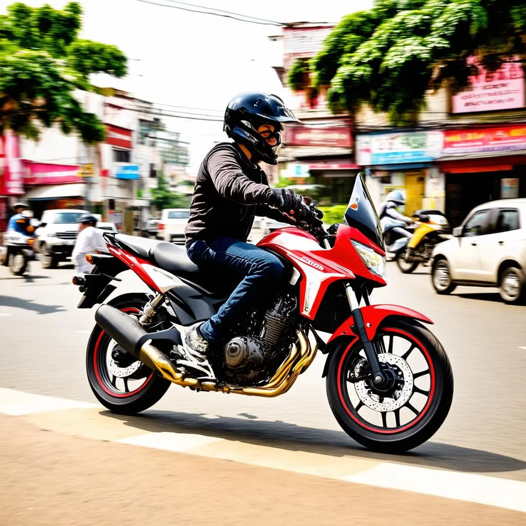 Honda CB500X on the street