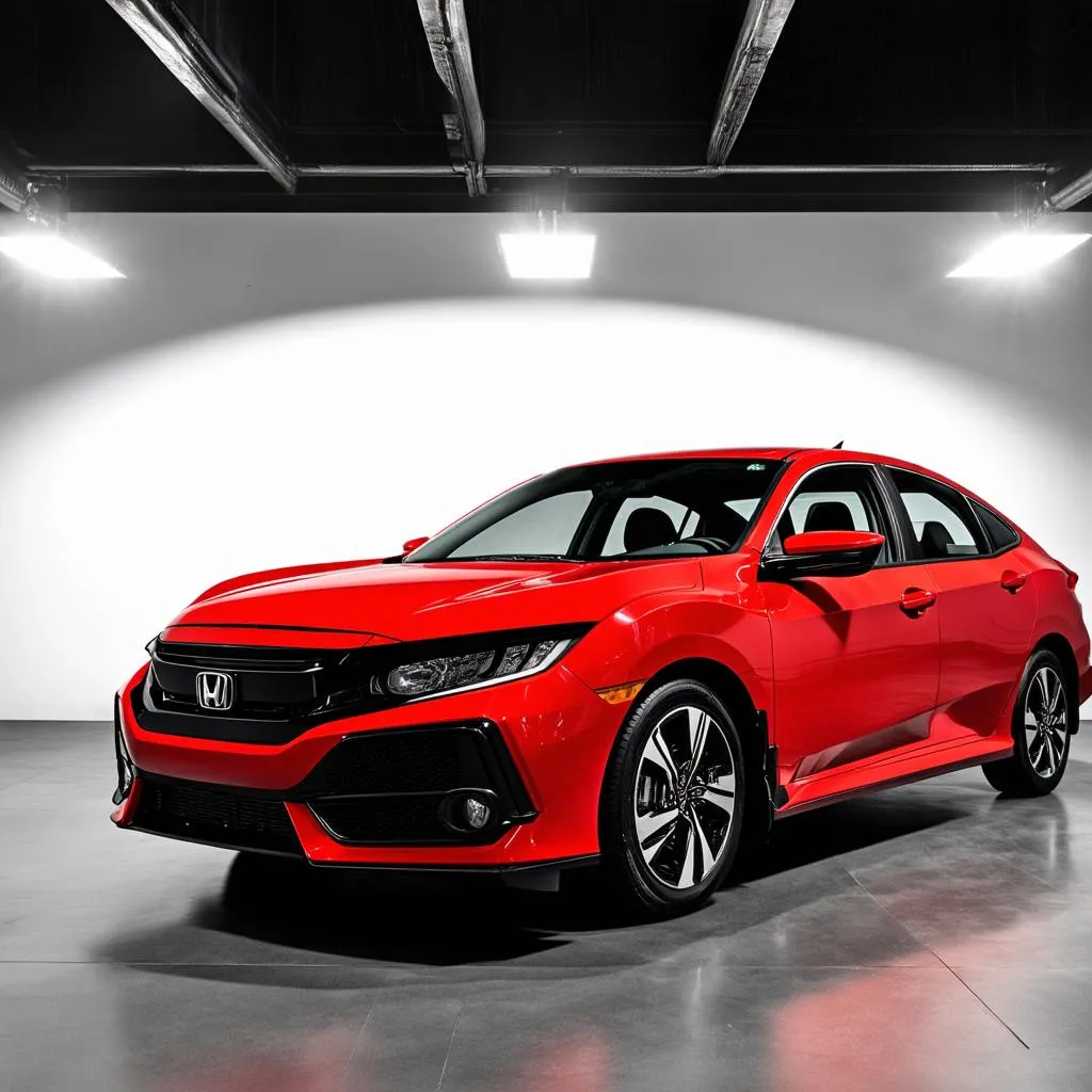 Honda Civic màu đỏ đô