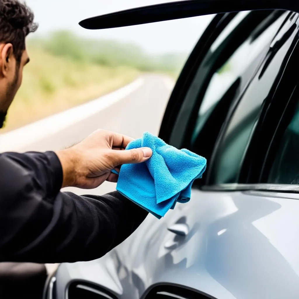 How to clean a blurry car rearview mirror