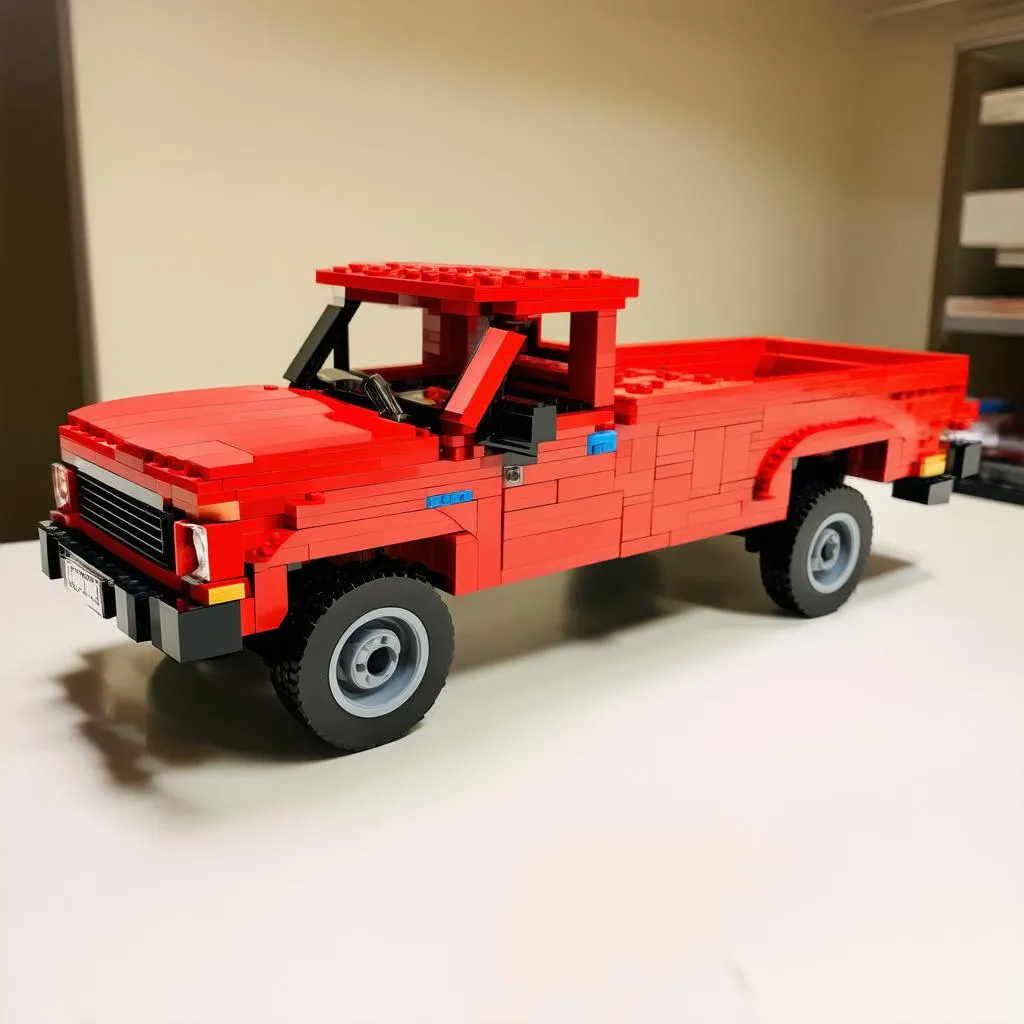 xe bán tải lego màu đỏ