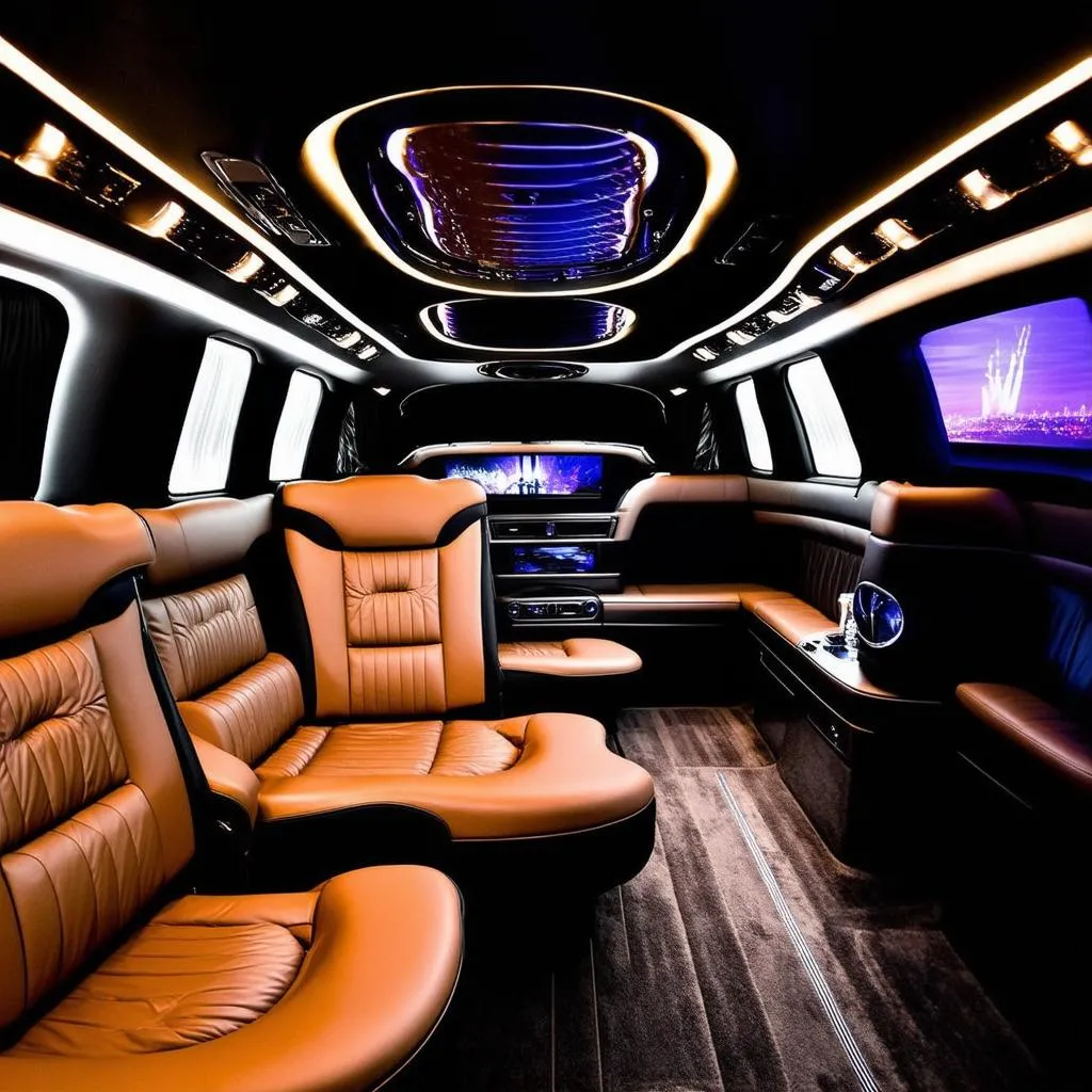 Nội thất xe Limousine 29 chỗ tiện nghi