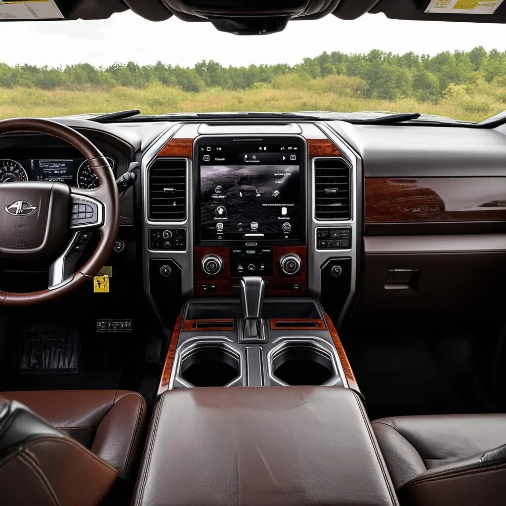 Luxurious interior of a pickup truck